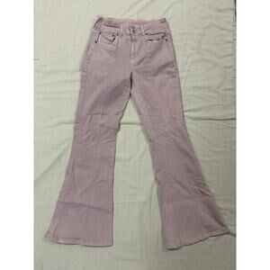 American Eagle Jeans Women's Size 6 Reg Pink Super High Rise Flare Light Wash